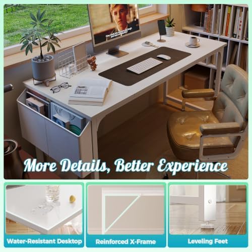 PRAISUN 55'' Computer Desk with Fabric Storage Bag - Image 7