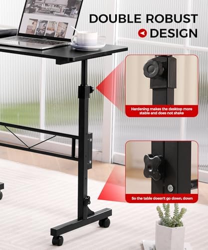 KLSMYHOKI Standing Desk Adjustable Height, Mobile Stand Up Desk with Wheels - Image 4