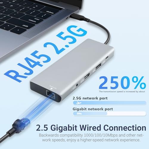 10-in-1 USB C Docking Station, 140W PD3.1, 8K HDMI 2.1, DP1.4, 2.5G Ethernet, USB 3.2 10Gbps, SD/TF, Audio Jack, Dual 4K@60Hz Display Hub for MacBook, Windows, Steam Deck, Switch (UC-U4) - Image 7