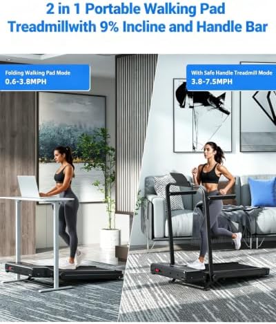 Superun Waking Pad Treadmill with Incline, 3.0HP and 300 LBS Capacity - Image 2