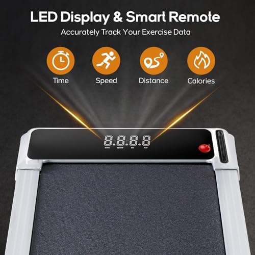 Walking Pad Under Desk Treadmill, Portable Compact Electric Walking Treadmill, Quiet Fitness Machine with Remote Control & LED Display for Home Office - Image 4