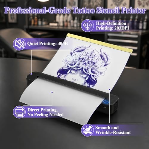 Portable Tattoo Stencil Printer, Bluetooth Thermal Transfer Printer - Image 3