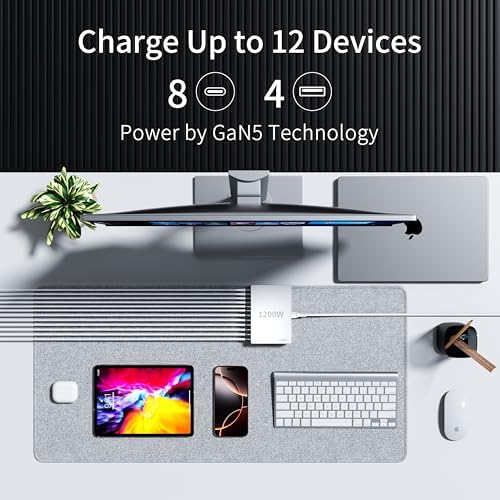 1200W USB C Charger Block.Fast MacBook Pro Charger Charging Station 12 Port 140W PD PPS AVS HUB for All iPhone 17 Pro Max/17 Air/16 SE/Samsung Galaxy 25/ MacBook Pro/Air/iPad Pro/240W Cable - Image 4