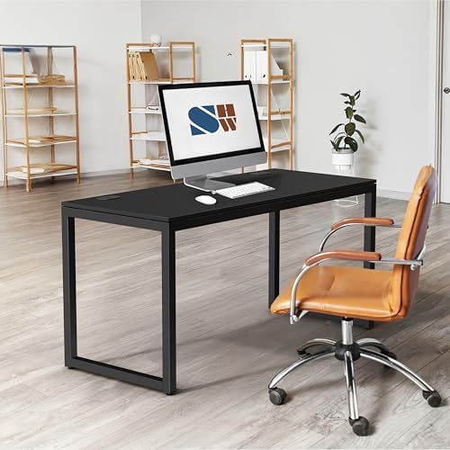 SHW 55-Inch Commercial-Grade Office Computer Desk, Black - Image 2