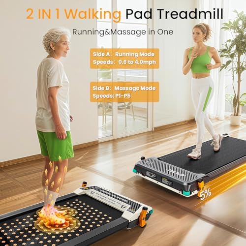 Walking Pad, Dual-Sided Foot Massage Under Desk Treadmill for Home, 330Lbs - Image 2