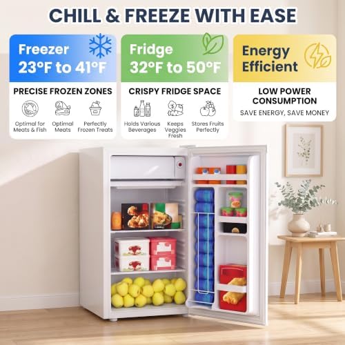 4.5 Cu.Ft Mini Fridge with Freezer, Great for Dorm Office Bedroom - Image 3