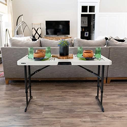 LIFETIME 80387 4-Foot Commercial Adjustable Folding Table, Almond - Image 2