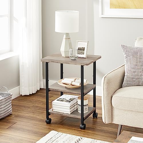 VASAGLE 3-Tier Printer Stand with Locking Wheels, Under Desk Printer Table - Image 4