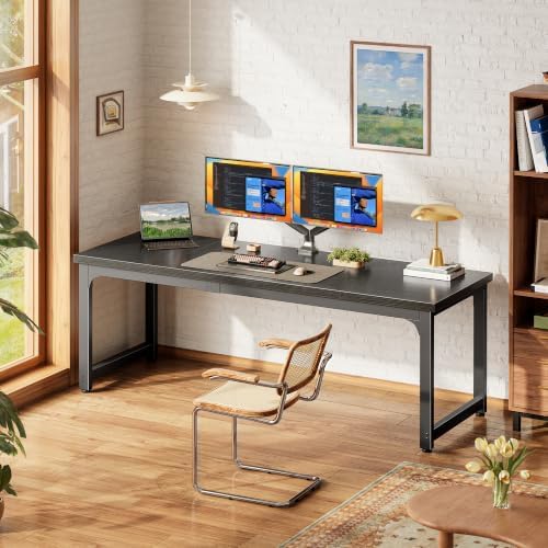 PRAISUN 63 x 19.7 Inch Computer Desk, 0.95'' Thicker, Heavy Duty, Black - Image 4