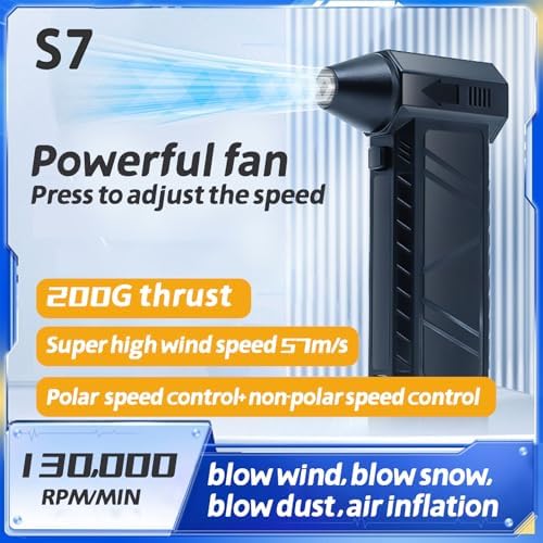 X3 High-Speed Air Duster, 130,000 RPM Brushless Motor Air Blaster, 4-Speed Adjustable Turbo Fan, 200g Super Wind Pressure Turbine Jet Blower - Image 2