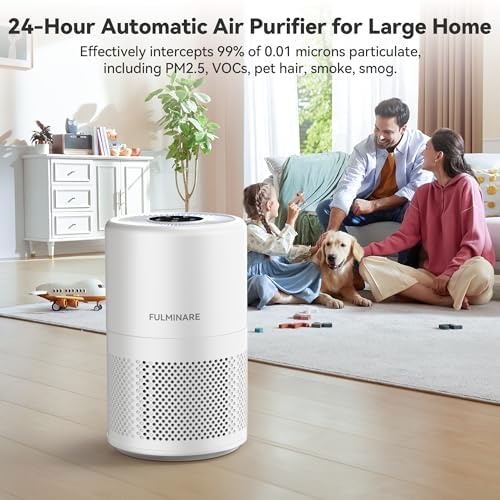 FULMINARE Air Purifiers for Home Bedroom HEPA Air Filter (White) - Image 6