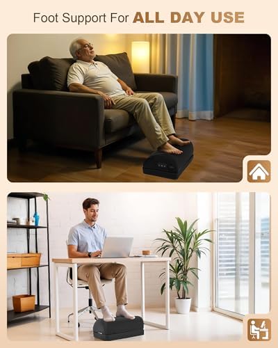 Beleduc Heated Foot Rest Under Desk at Work,Ergonomic Under Desk Foot Stool - Image 4