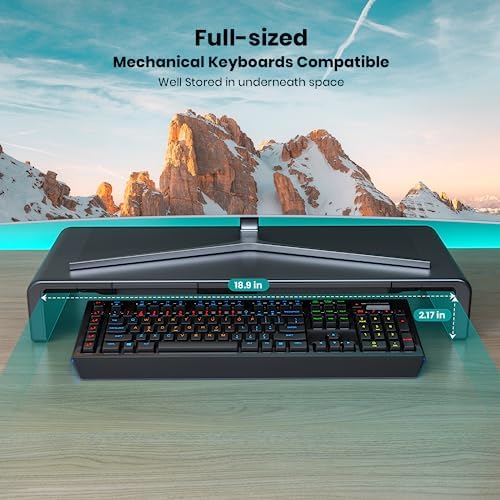 Klearlook Computer Monitor Stand for Desk, Adjustable Foldable Monitor Riser with Storage Drawer & Tablet Phone Holder for Office, Home, Laptop, Desktop (Black 2 Pack) - Image 3