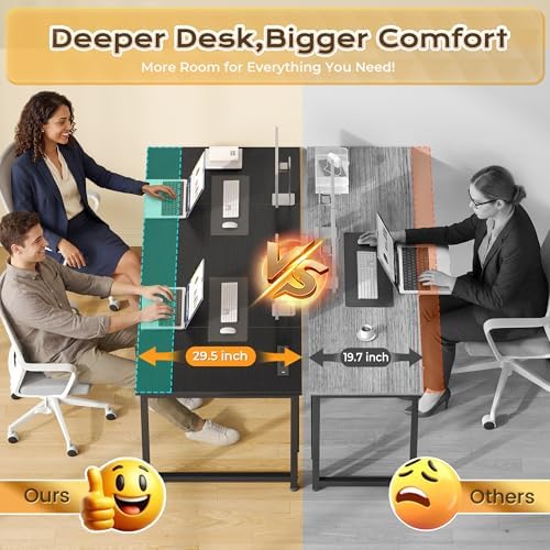 PRAISUN 63 X 30 Inch Extra Deep Desk with Power Outlets - Image 4