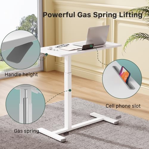Gibbon Mounts 32” Rolling Mobile Standing Desk, Bedside Table with Wheels - Image 5