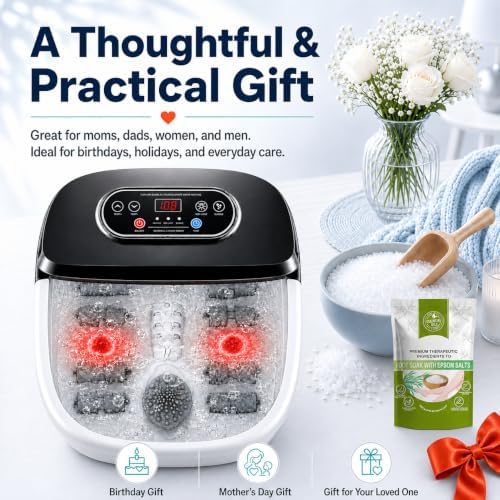 RIGHTMELL Foot Soaking Tub with Heat, Red Light, Bubble Spa & Timer - Image 7