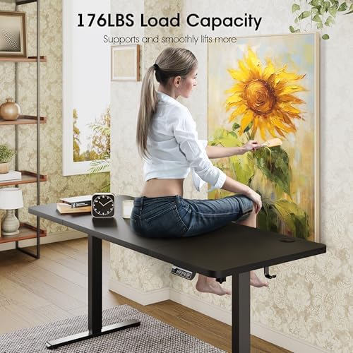 Monomi Large Electric Standing Desk 71“x31.5“ Height Adjustable,Black - Image 5