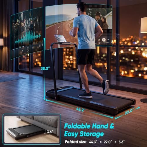 NEWBULIG Walking Pad Treadmill for Home, Lightweight Walk Machine with Remote Control and LED Display, Portable Treadmill Under Desk for Walking, Jogging, Running - Image 2
