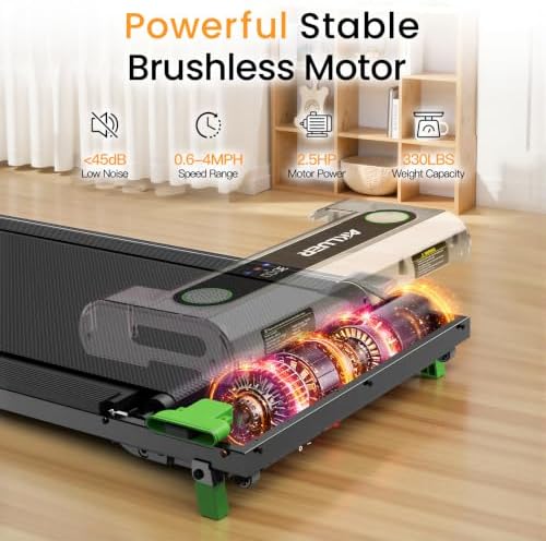 Akluer Walking Pad with Incline Under Desk Treadmill for Home Office - Image 2