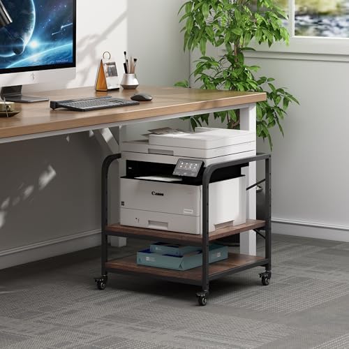 Fannova Large Size Under Desk Printer Stand, Height Adjustable Top Shelf - Image 2