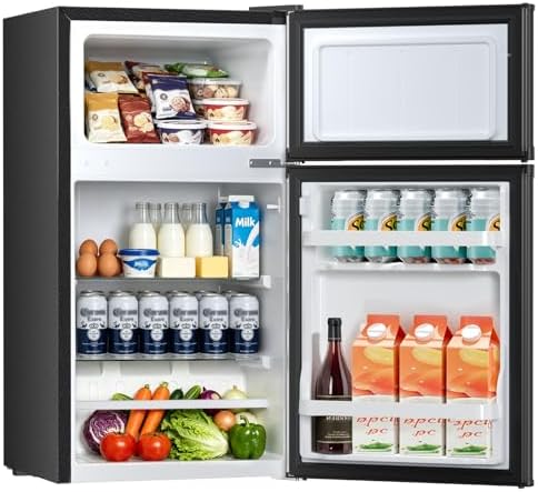 Kismile 2.5 Cu.Ft Mini Fridge with Freezer Double Door Compact Refrigerator by Kismile