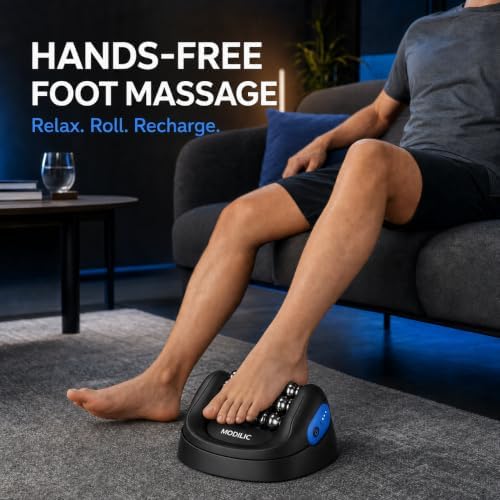 2-in-1 Electric Handheld Massager, Deep Tissue Roller Massager with Hands-Free Massage Base, Rechargeable Muscle Recovery Tool for Feet, Calves, Arms, Neck and Back Relief - Image 4