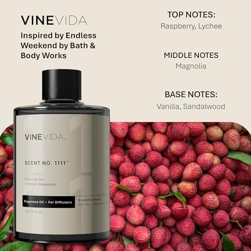 VINEVIDA [16 Fl Oz] Scent NO. 1111 Fragrance Oil for Cold Air Diffusers, Aromatic Notes of Raspberry Magnolia Vanilla, Essential Oils for Diffuser Oil Refill & Air Freshener Room Spray - Image 2