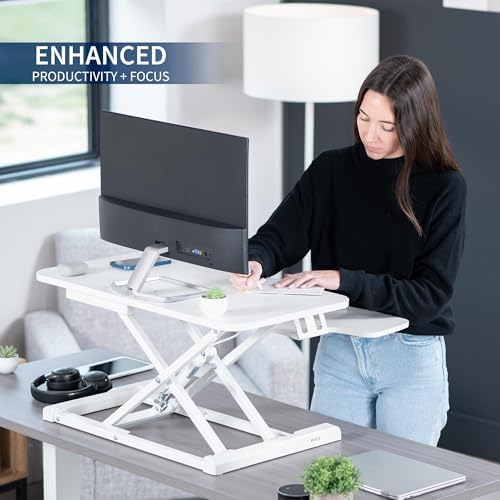 VIVO White 28 in Standing Desk Converter, DESK-V028KW - Image 4