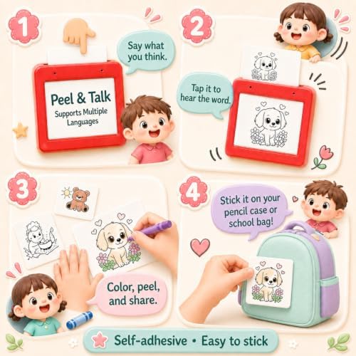 AI Voice Sticker Maker for Kids - Mini Inkless Thermal Printer Portable - Image 4
