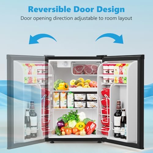 COWSAR 2.6 Cu.Ft Mini Fridge with Freezer for Bedroom Dorm, Black - Image 4