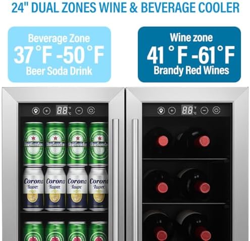 Erivess 24" Large Fridge, 5.4 Cu Ft/176 Cans Wine and Beverage Refrigerator - Image 2