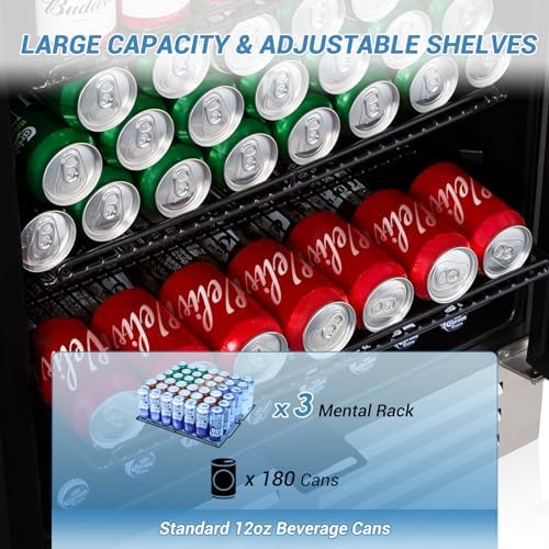 Velivi 24'' Beverage Refrigerator Under Counter Fridge with Door Lock - Image 3