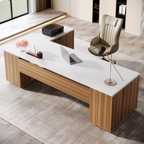 Tribesigns 86" L-Shaped Executive Office Desk, Extra Large Home Office Desk - Image 6