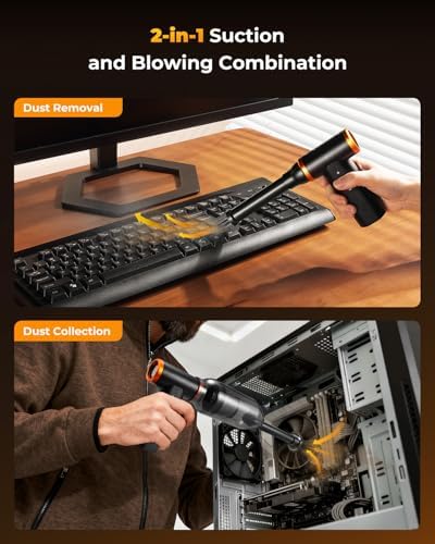 K&F CONCEPT Blower and Suction 2 in 1 Compressed Air Duster,300000RPM - Image 2