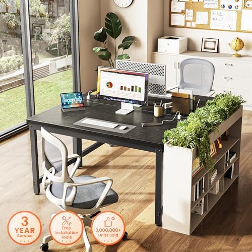 Huuger 48 x 24 inch Desk with Power Outlets & 0.95 Inch Thicker Desktop - Image 3
