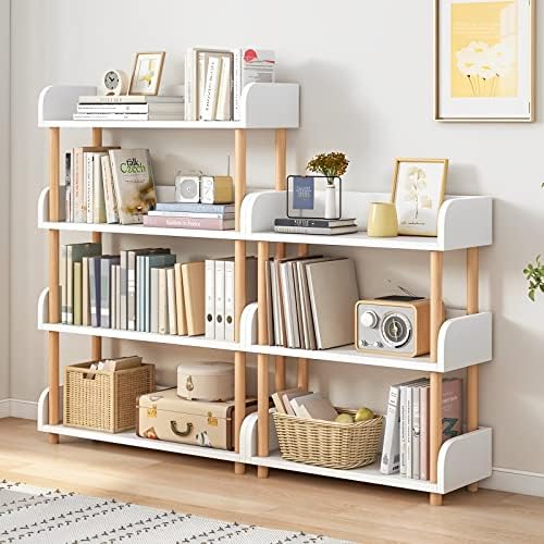 OSCHF 4-Tier Wooden Open Bookcase, Warm White - Image 7