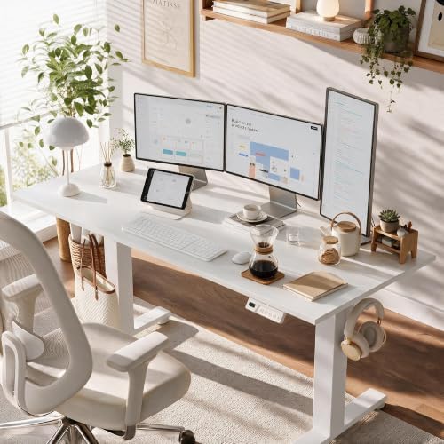 Claiks 55 x 24 Inch White Electric Standing Desk - Image 2