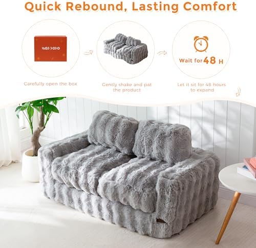 MAXYOYO Kids Bean Bag Chair, Comfy Upholstered Bean Bag Sofa with Filler - Image 6