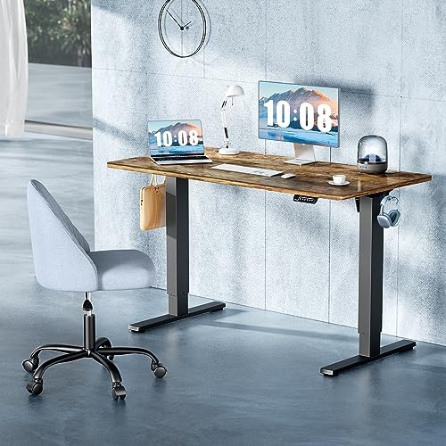 DUMOS 63 Inch Electric Standing Desk, Memory Adjustable Home Office Desk - Image 2