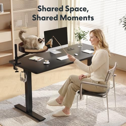 FLEXISPOT EN2 55"x28" Standing Desk Bundle with Monitor Mount, Maple - Image 2