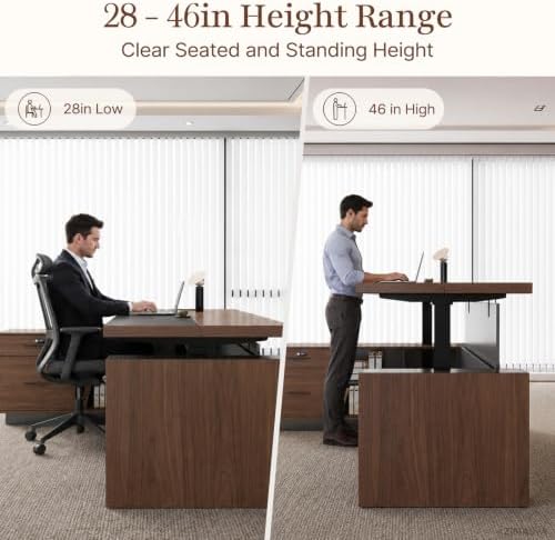 71-Inch Electric L-Shaped Executive Standing Desk with Storage - Image 3