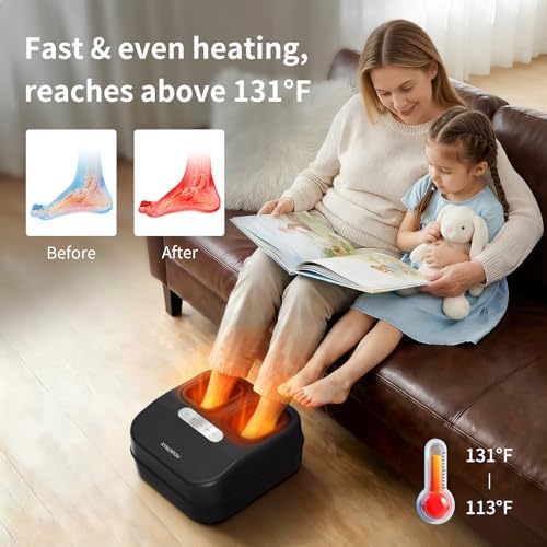 MOUNTRAX Foot Massager with Heat for Neuropathy, 2026 Upgraded, Deep Kneading Shiatsu Foot Massager for Plantar Fasciitis, Fits Up to Men Size 13, Gifts for Women Men Mom Dad Seniors - Image 5