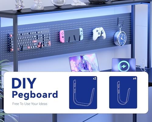 Pamray 60 Inch L Shaped Gaming Desk with Shelves and Storage - Image 5