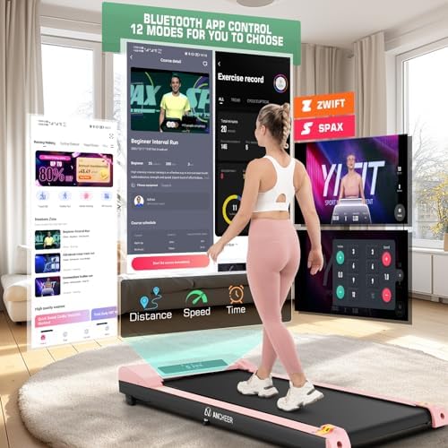 ANCHEER Walking Pads, 2 in 1 Under Desk Treadmill 2.5HP Compact Running Machine with Remote Control, 300lbs Weight Capacity for Home/Gym/Office,Ultra-Quiet, Installation-Free - Image 2