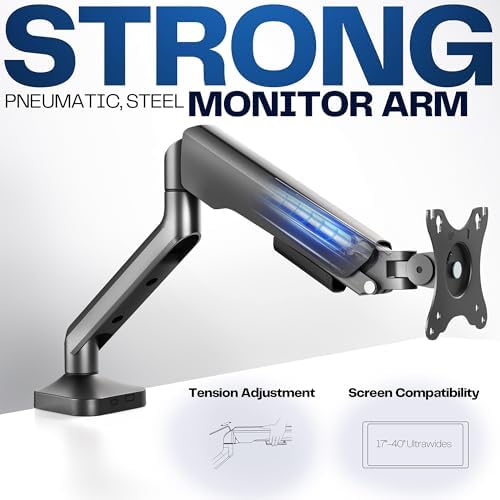 VIVO Heavy Duty Ultrawide Monitor Tension Arm for up to 40 inch Screens, Holds 26.4 lbs, Premium Desk Mount Stand, Black, STAND-V100O - Image 3