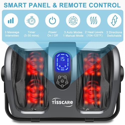 TISSCARE Shiatsu Foot Massager with Heat, FSA Eligible HSA Foot Massager for Plantar Fasciitis, Neuropathy, Circulation and Pain Relief, Massage Feet at Home/Office, Gift for Men and Women - Image 3