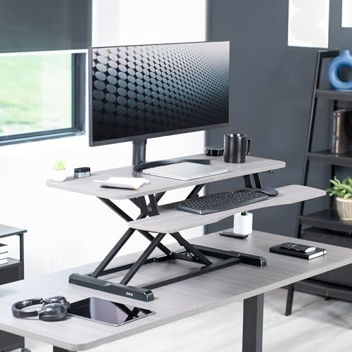 VIVO Dark Gray 42 inch Standing Desk Converter, DESK-V042KG - Image 2