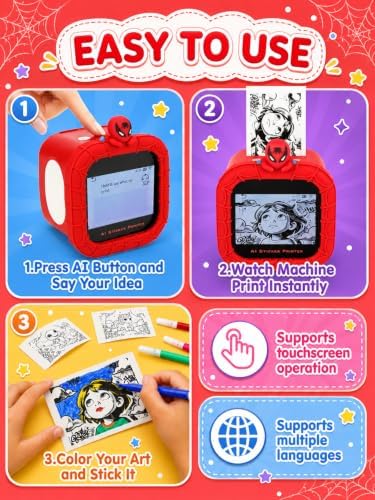 AI Sticker Printer for Kids, Spider Toy for Boys - Image 2