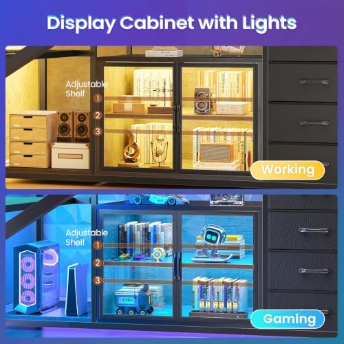 SEDETA 63"x27.6" L Shaped Gaming Desk with 4 Drawers Storage, Grey - Image 4
