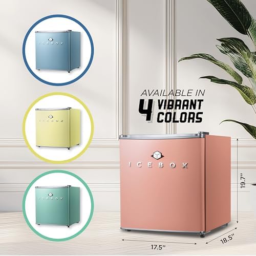 ICEBOX 1.7 Cu. Ft. Compact Refrigerator, ENERGY STAR Certified Small Refrigerator, Single Door Mini Fridge with Chiller Compartment, R600a Refrigerant, IBCR17BLS, Blush Red - Image 6